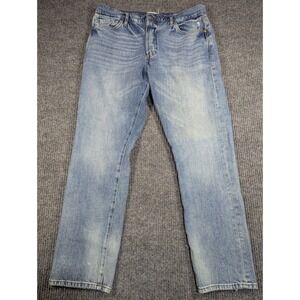 FRAME Jeans Womens 34 Blue Denim Le Slouch Button Fly Stretch Distressed 34x29